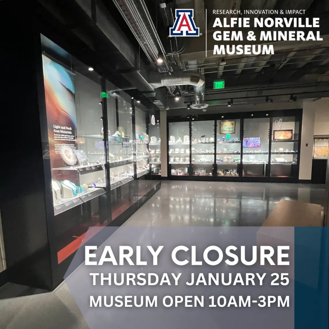 The museum will be closing at 3pm on Thursday January 25.